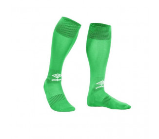 Calcetines de fútbol portero primera Equipación UE Olot Umbro Joy en color verde.
