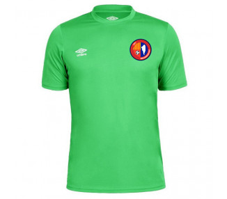 Camiseta portero primera equipación fútbol UE Olot Umbro Oblivion en color verde sin patrocinadores.