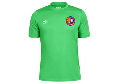 Camiseta portero primera equipación fútbol UE Olot Umbro Oblivion en color verde sin patrocinadores.