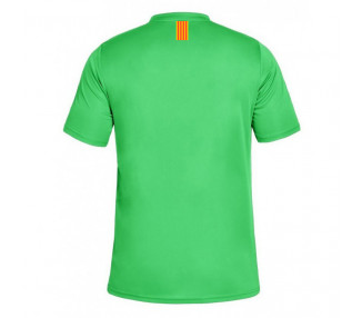 Camiseta de juego portero 1ª equipación UE Olot color verde sin patrocinadores.