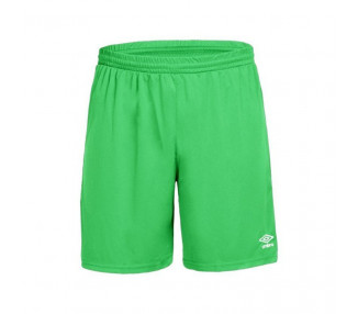 Pantalón de portero de primera equipación fútbol UE Olot Umbro King en color verde sin patrocinadores.