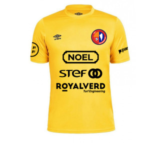 Camiseta segunda equipación fútbol UE Olot Umbro Oblivion en color negro.